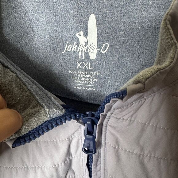 Johnnie-O Sweater Mens XXL Gray Leon Mixed Media 1/4 Zip Golf Pullover - Picture 5 of 10
